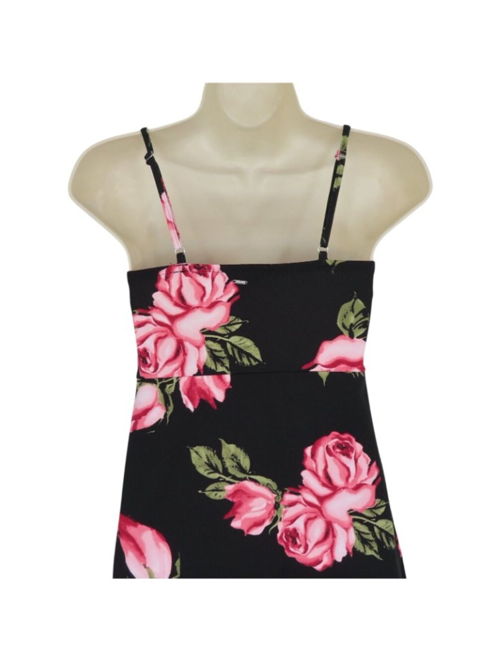 GUESS Womens Small BIANKA Slit Dress Pink Rose Flower Floral Spaghetti Strap NEW - Picture 6 of 13